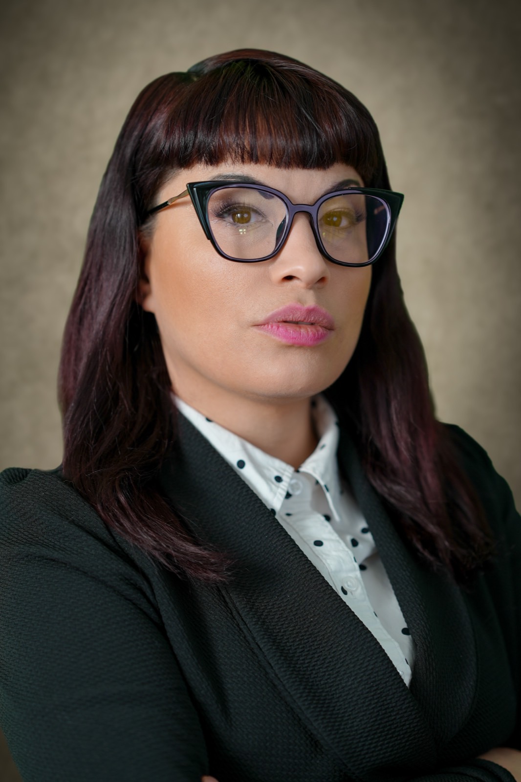 Dramatic character headshot with a textured backdrop in Las Vegas