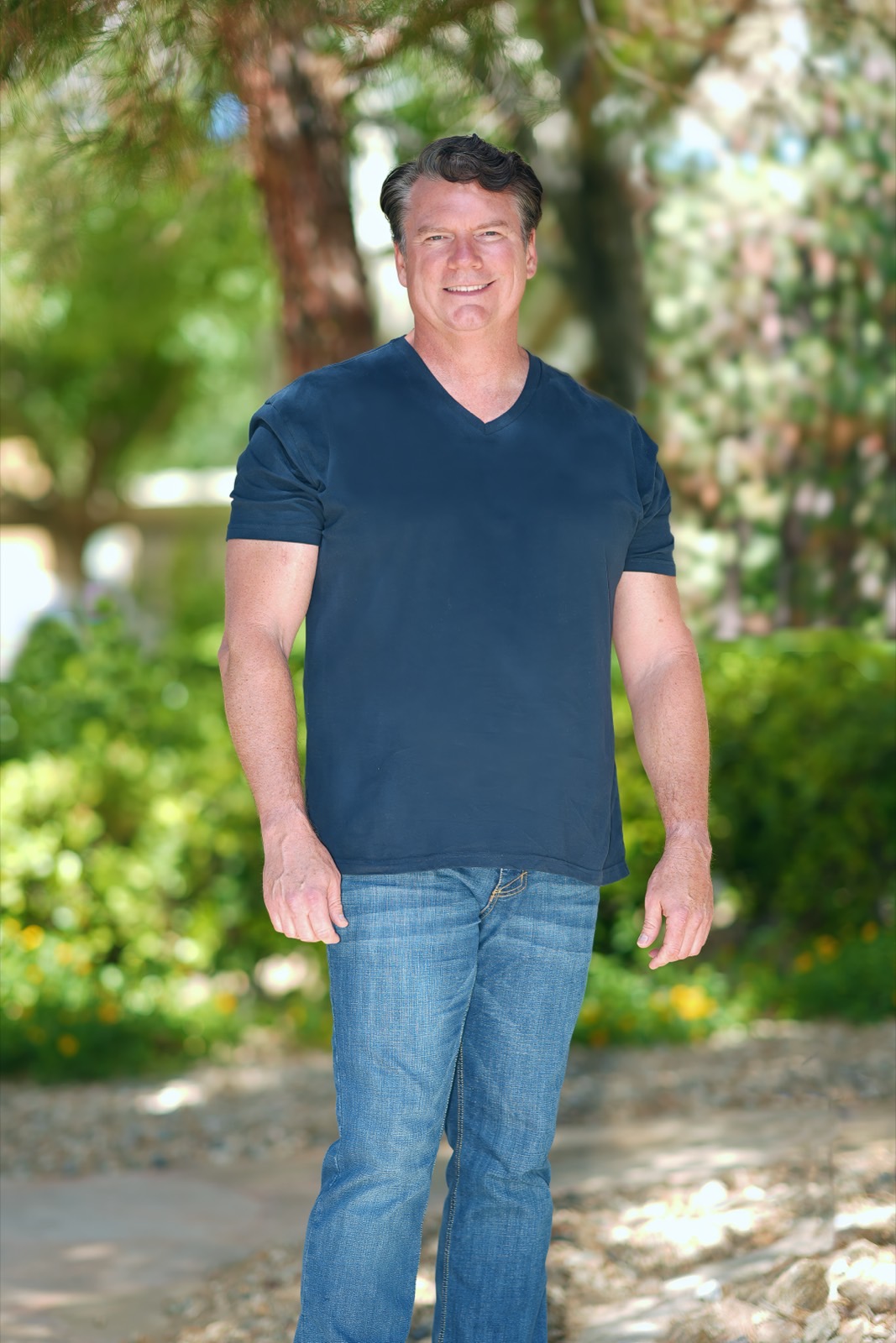 Outdoor full-length actor portrait in natural light, Las Vegas